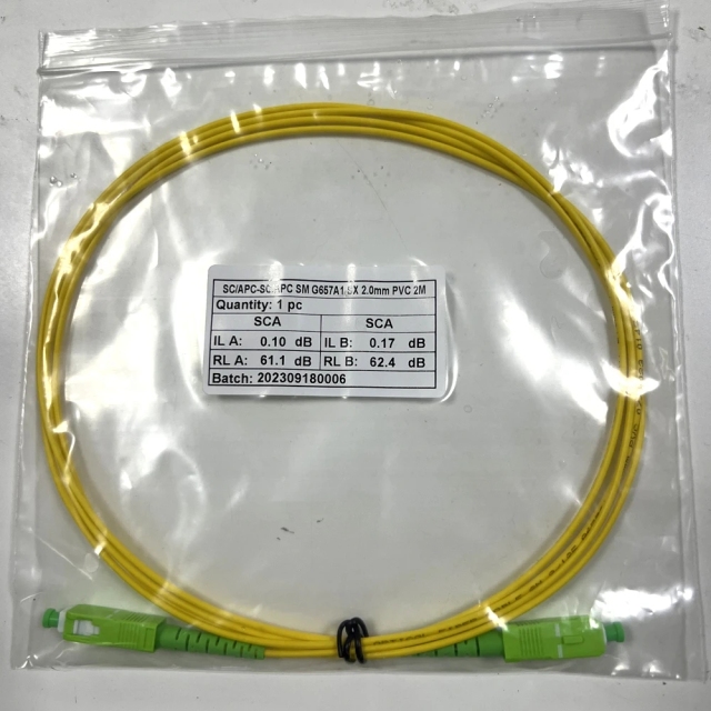 Fiber Patch Cord Optical Cable Fibre Jumper with SC APC Connector G657A1 Single Mode Fiber LSZH 0.5m 1m 2m 3m 5m 10m 15m 30m Long