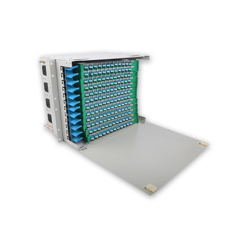 144 Duplex LC ODF FDU, con adaptadores, coletas y todos los accesorios de instalación
