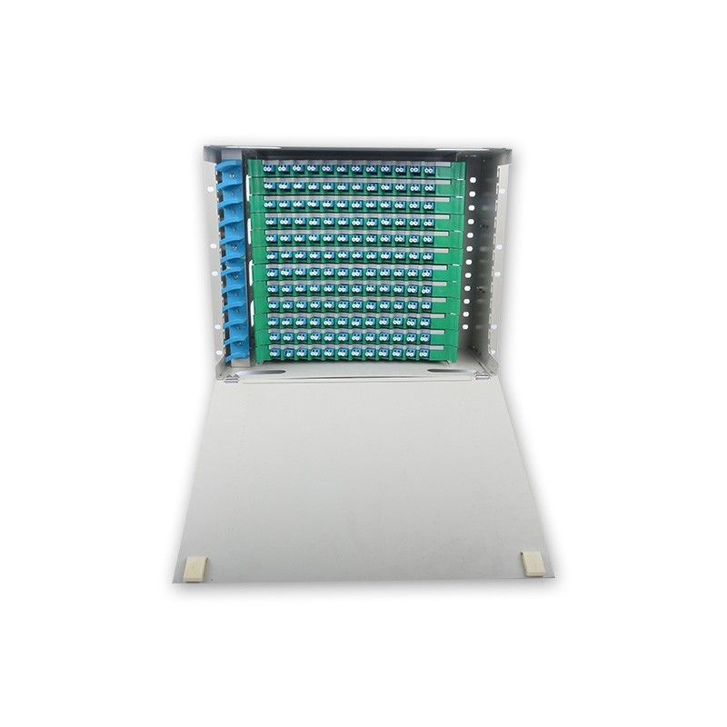 144 Duplex LC ODF FDU, con adaptadores, coletas y todos los accesorios de instalación