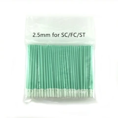 Fiber Optic Cleaning Sticks Fiber Optic swabs For 1.25mm/2.5mm LC/SC/FC/ST Connectors/ adaptors, 100PCS fiber cleaning
