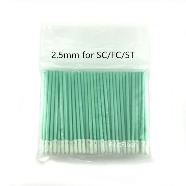 Fiber Optic Cleaning Sticks Fiber Optic swabs For 1.25mm/2.5mm LC/SC/FC/ST Connectors/ adaptors, 100PCS fiber cleaning