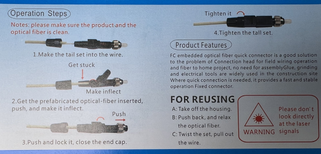 Conector de fibra óptica Ftth FC/UPC Conector rápido FC Conector de montagem rápida
