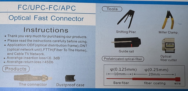Conector de fibra óptica Ftth FC/UPC Conector rápido FC Conector de montagem rápida