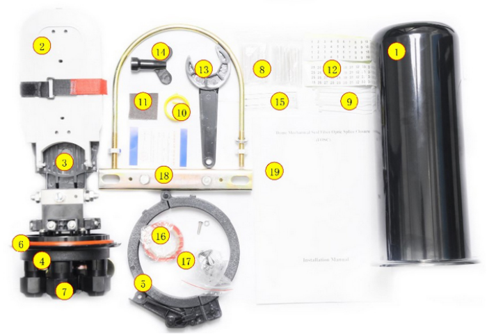 FOSCME4 Dome Type Mechanical Sealing Fiber Optic Splice Closure (FOSC)