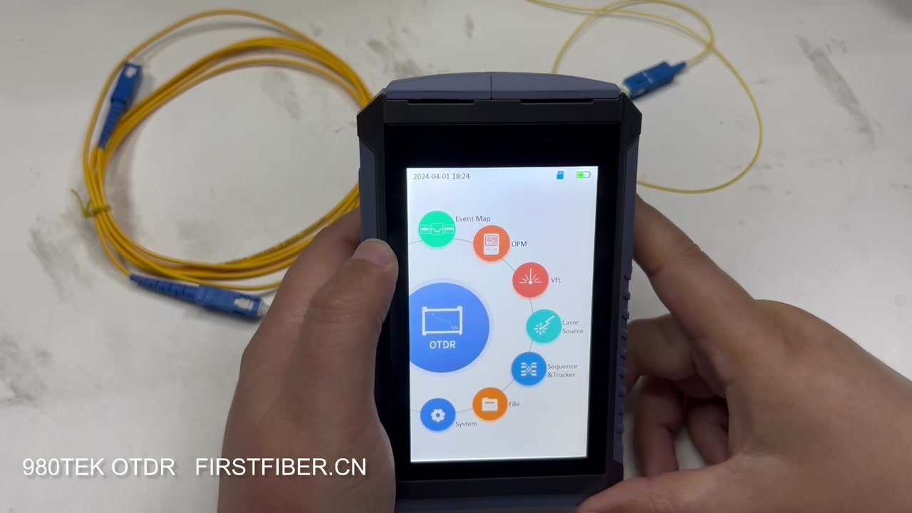 980TEK OTDR Reflectometer with OPM OLS VFL RJ45 Bluetooth