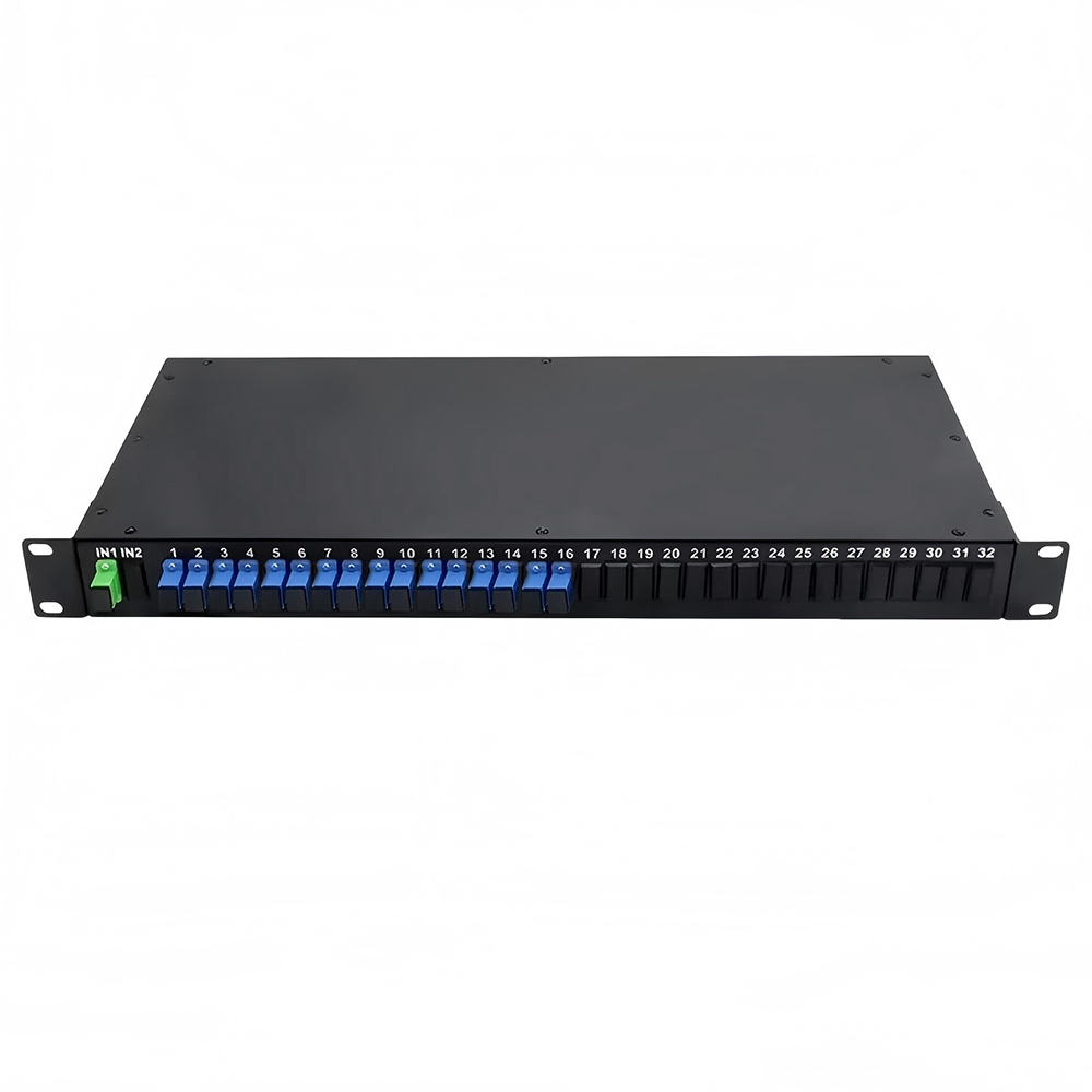Rack Mounted PLC Splitter 1 U hight 19 inch 8 channels 16 channels 32 Channels Optional