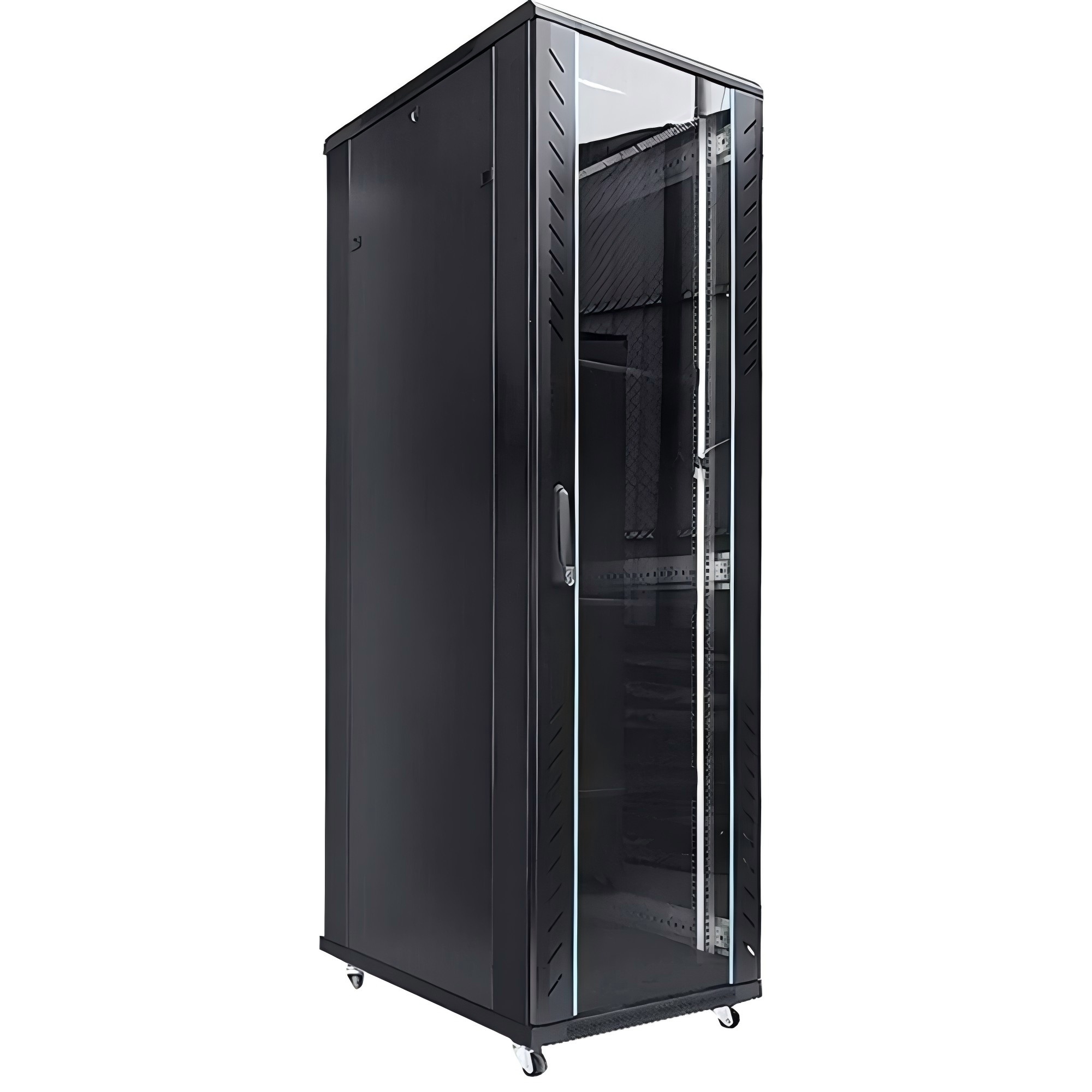 Netzwerk- und Serverschrank der Serie F2 mit Glasfronttür und Stahlrücktür