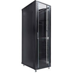 Netzwerk- und Serverschrank der Serie F2 mit Glasfronttür und Stahlrücktür