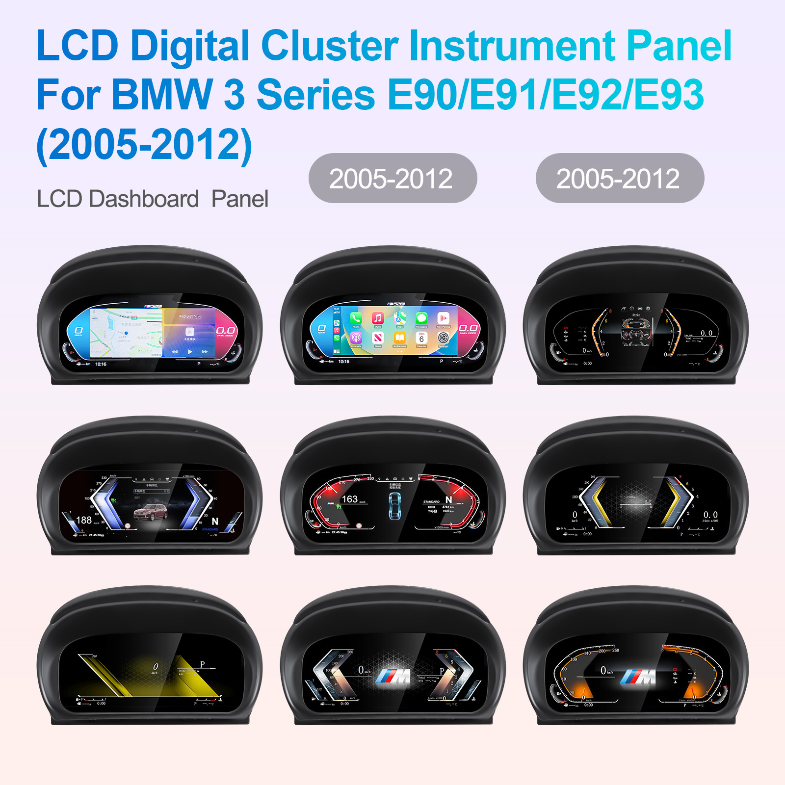 BMW 3 Series E90 E91 E92 E93 2005 2012 Digital Cluster Dashboard Automotive Auto Speedometer Panel Tachometer