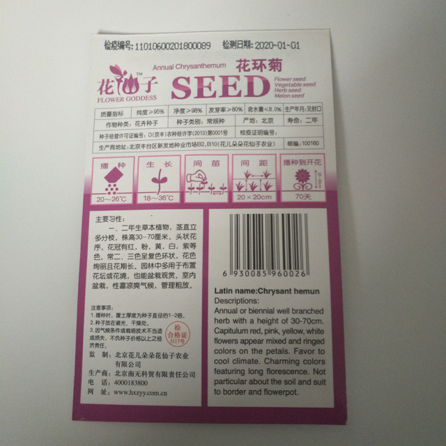 Chrysanthemum carinatum seeds 50 seeds/bags