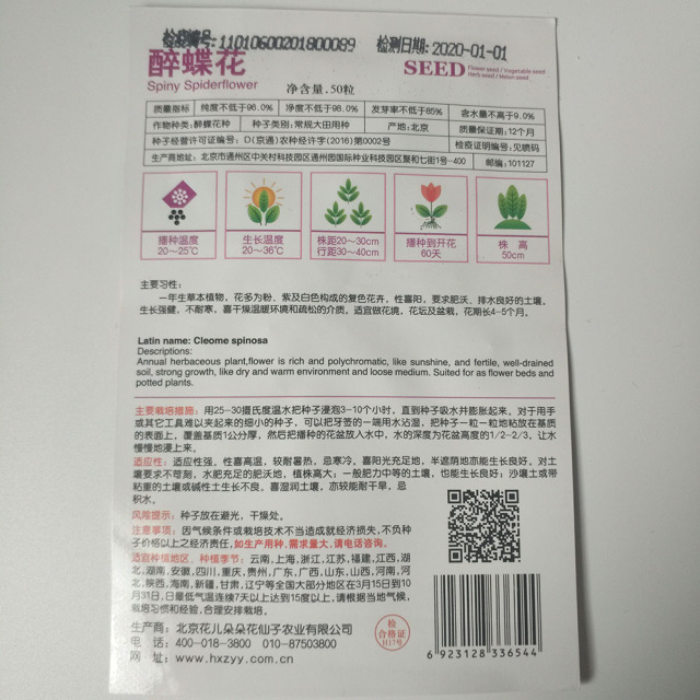 cleome seeds 50 seeds/bags