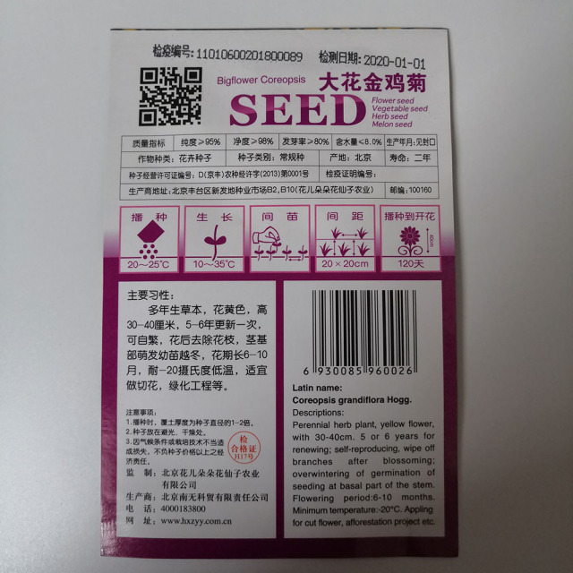 Giant coreopsis seeds 50 seeds/bags