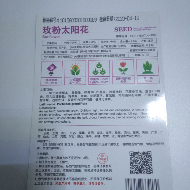 Pink rose sunflower seeds 200 seeds/bags