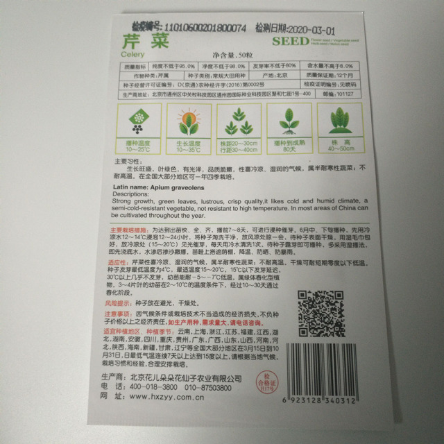 Celery seeds 50 seeds/bags