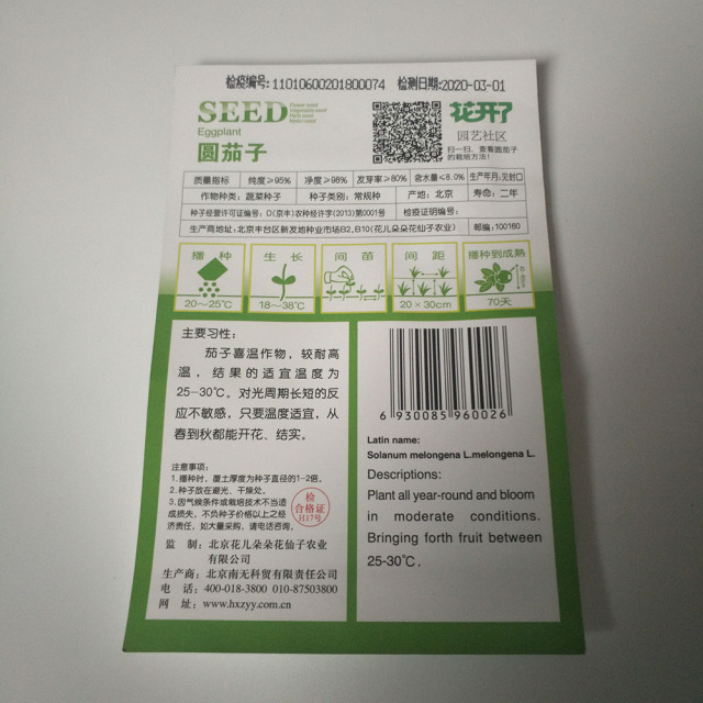 roud eggplant seeds 30 seeds/bags