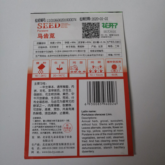 summer purslane seeds 100 seeds/bags