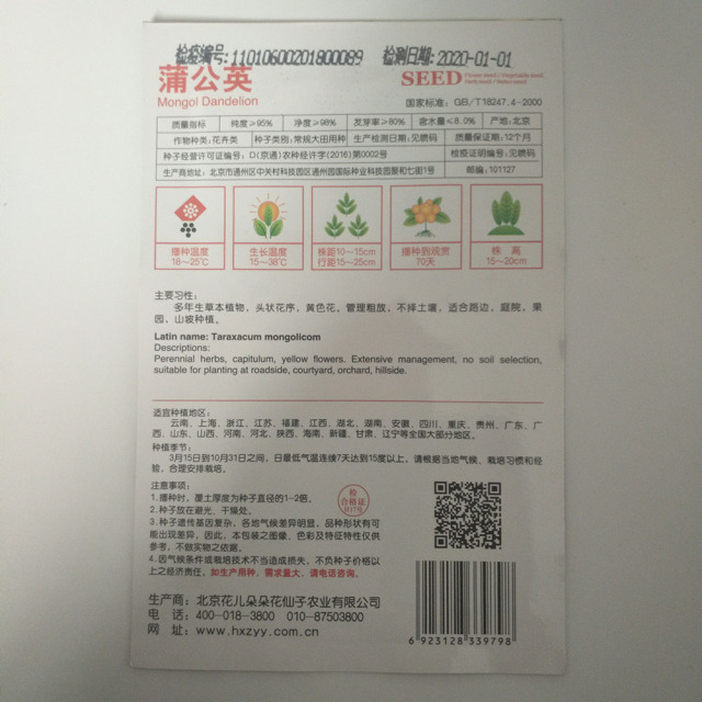 dandelion seeds 50 seeds/bags