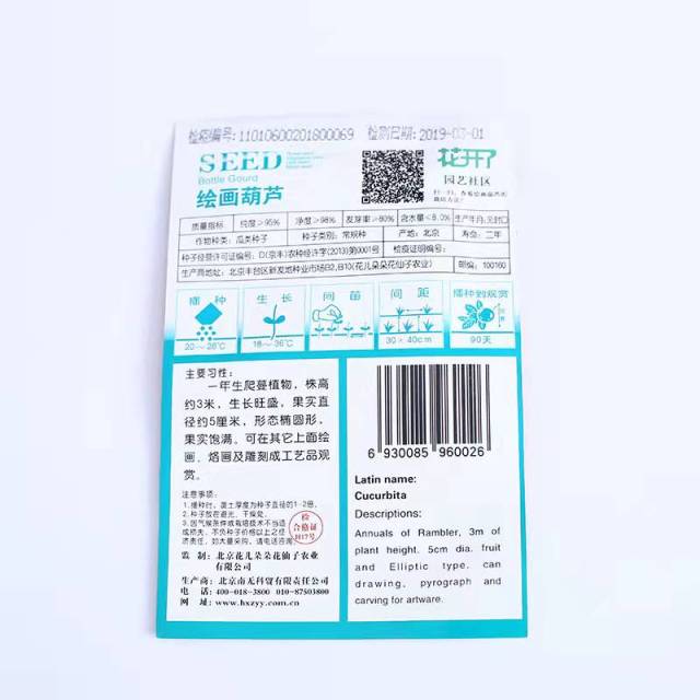 Painting bottle gourd seeds 6 seeds/bags