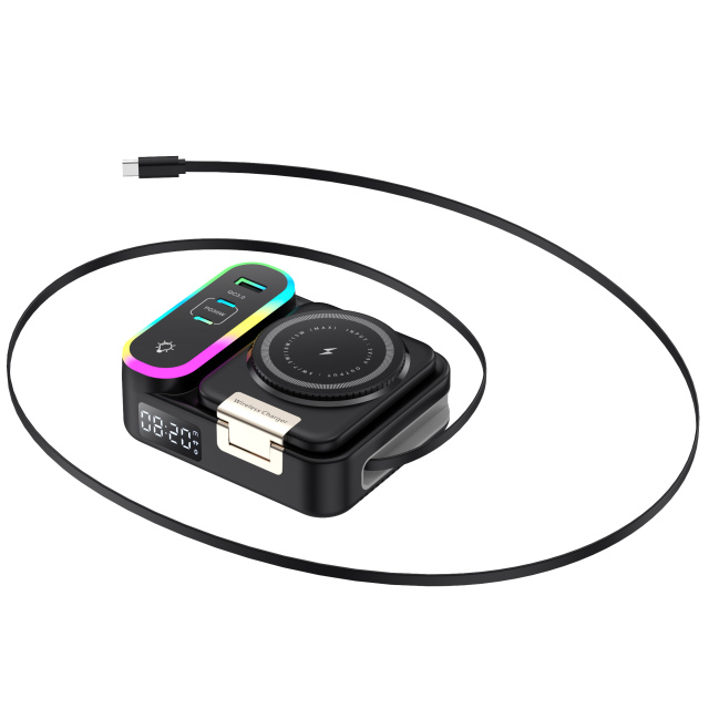 NEW Multi-Functional Magsafe Wireless Charger with Retractable Hidden Cable