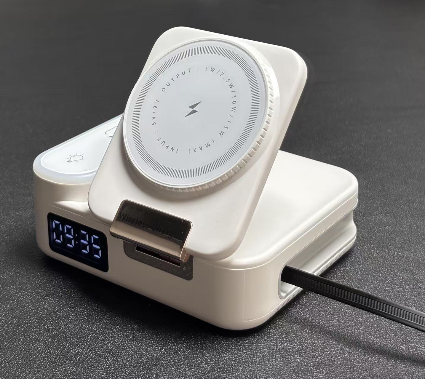 NEW Multi-Functional Magsafe Wireless Charger with Retractable Hidden Cable