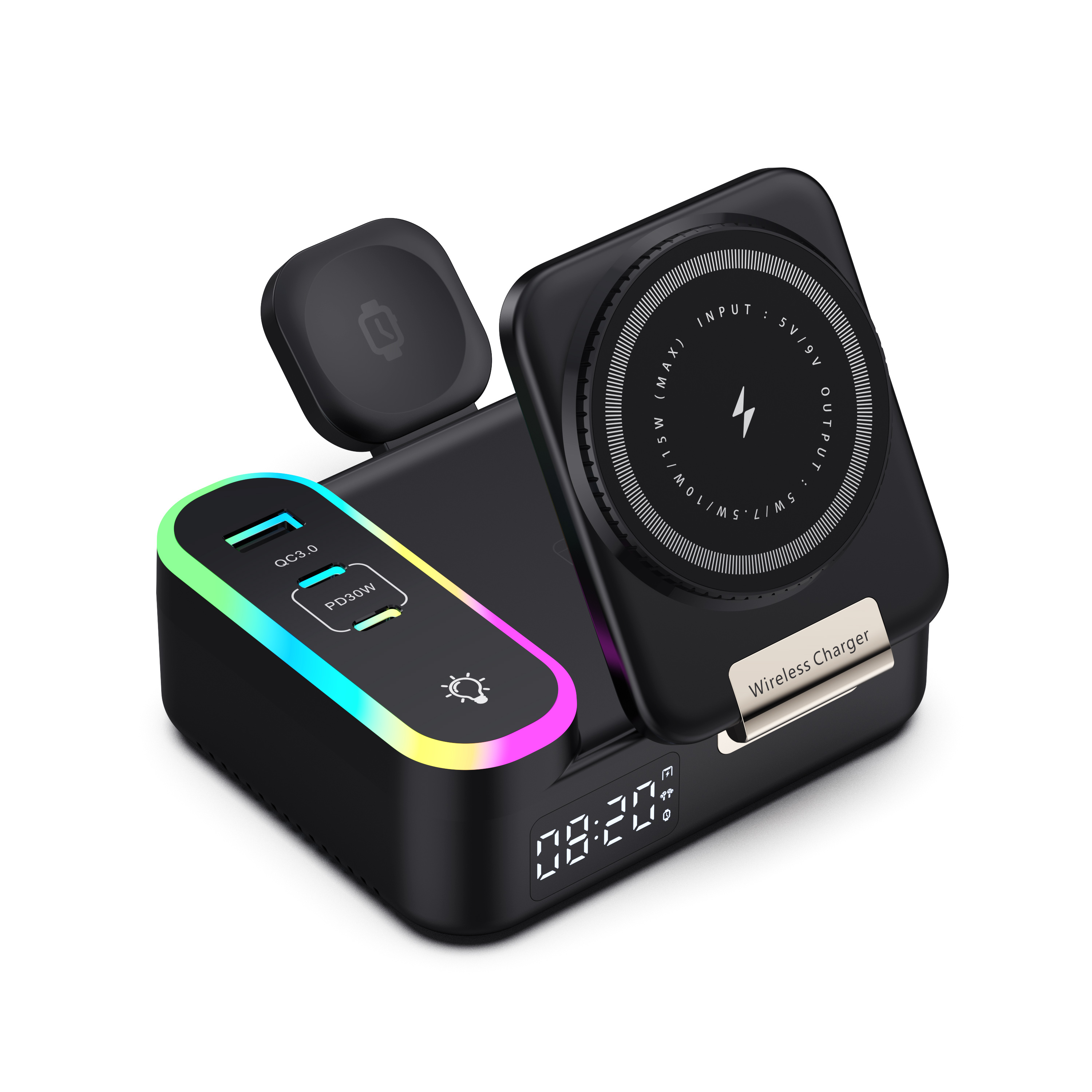 NEW Multi-Functional Magsafe Wireless Charger with Retractable Hidden Cable