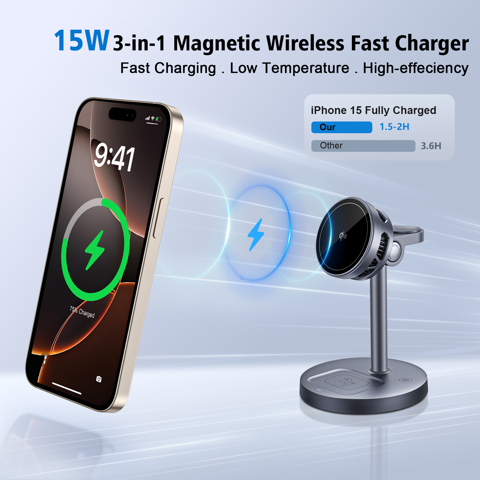 Qi2 3-in-1 Semiconductor Cooling Wireless Charger