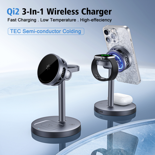 Qi2 3-in-1 Semiconductor Cooling Wireless Charger