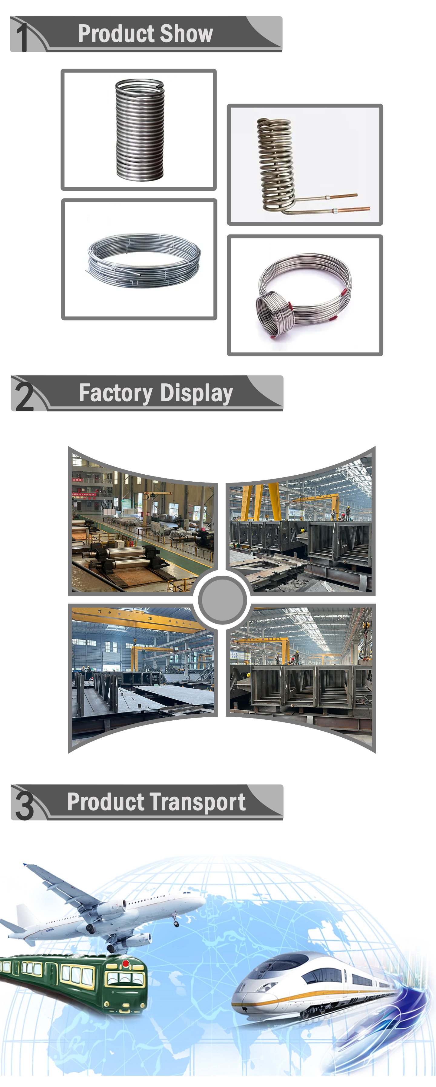 Stainless steel spiral tube