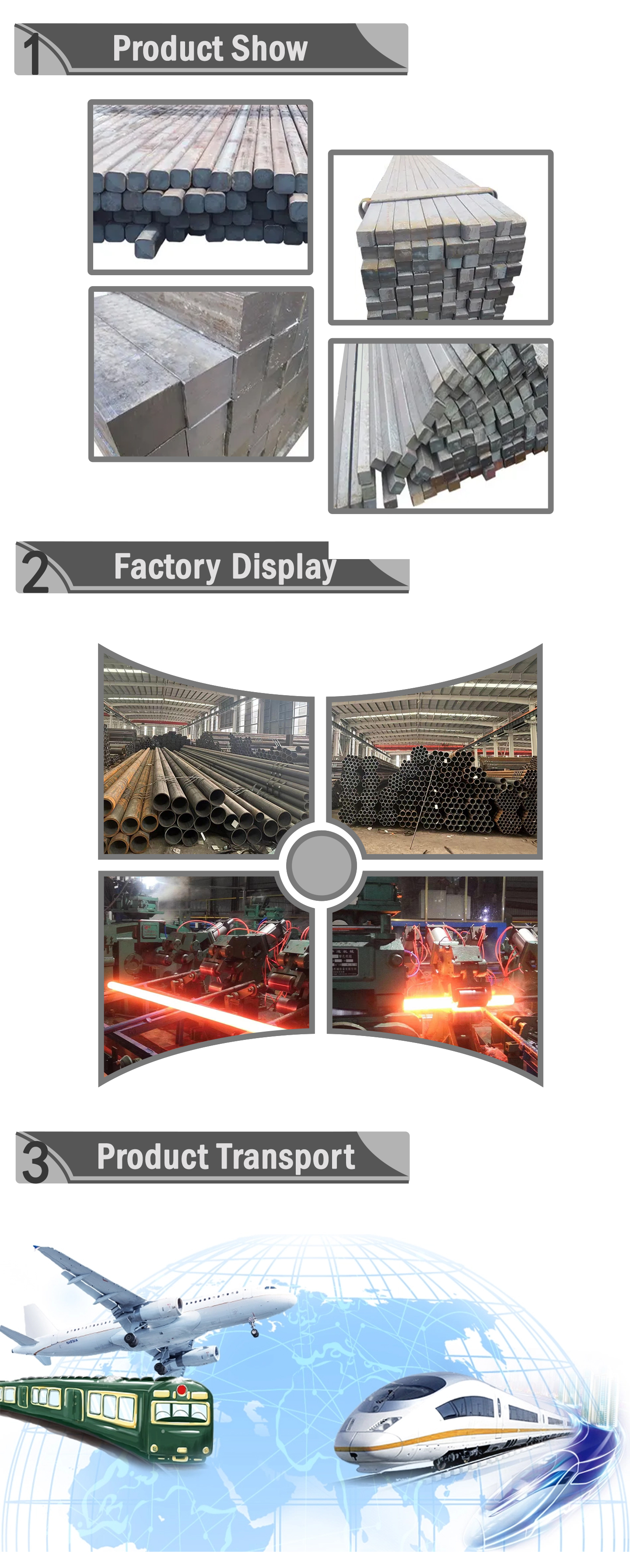 Galvanized square bars