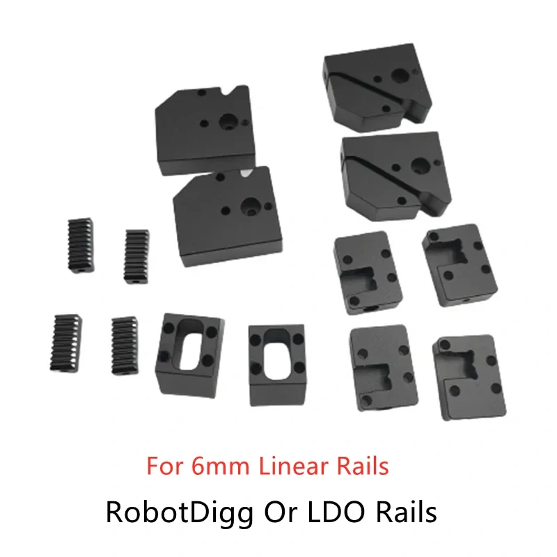 Funssor Annex K3 3D printer CNC XY axis motion 6mm Linear Rails  Mounts upgrade kit  Black Color