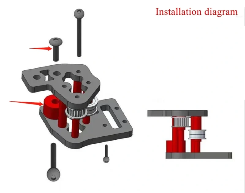 VORON 2.4 R2 / Trident  XY Joint 5MM thickness Plate X-axis All Metal Idler Gear Seat/Holder  - 3D Printer Parts