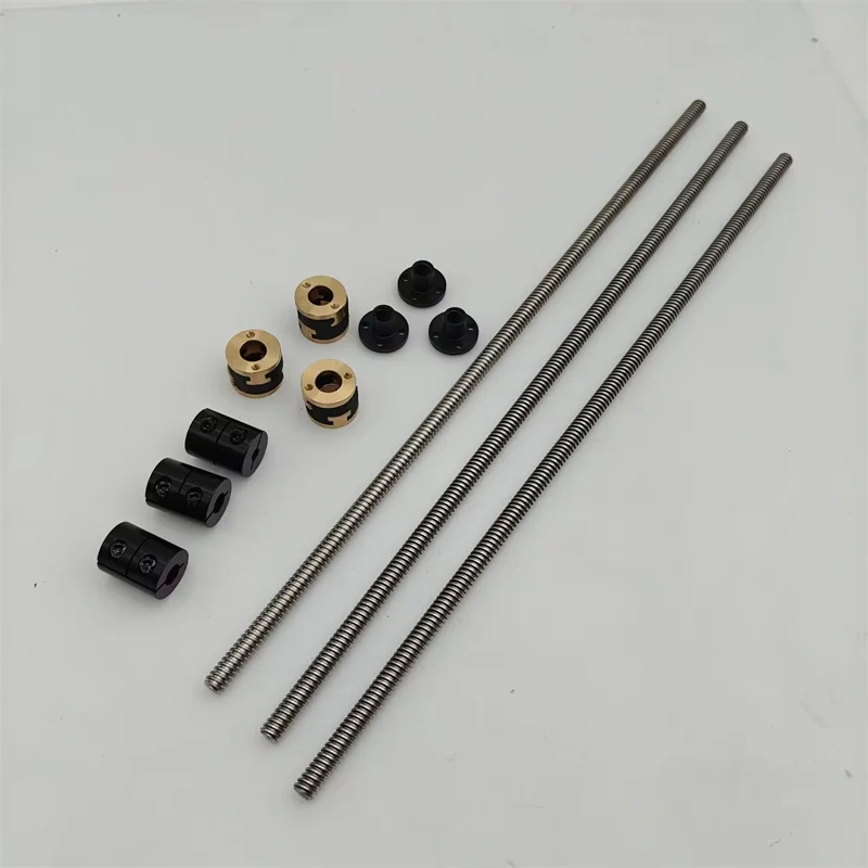 3PCS TR8*4 Metric Acme Lead Screws with Anti-Backlash Nut Block Spider Coupler for Rat Rig V-Core 3.1/V-core4 3D printer parts