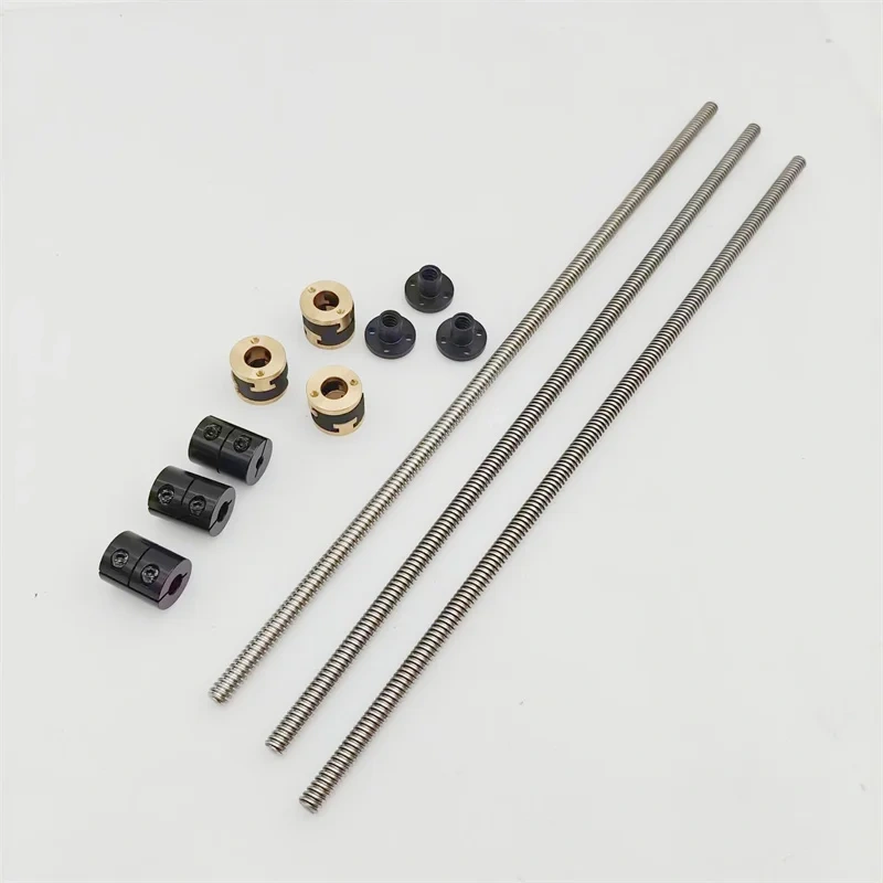 3PCS TR8*4 Metric Acme Lead Screws with Anti-Backlash Nut Block Spider Coupler for Rat Rig V-Core 3.1/V-core4 3D printer parts