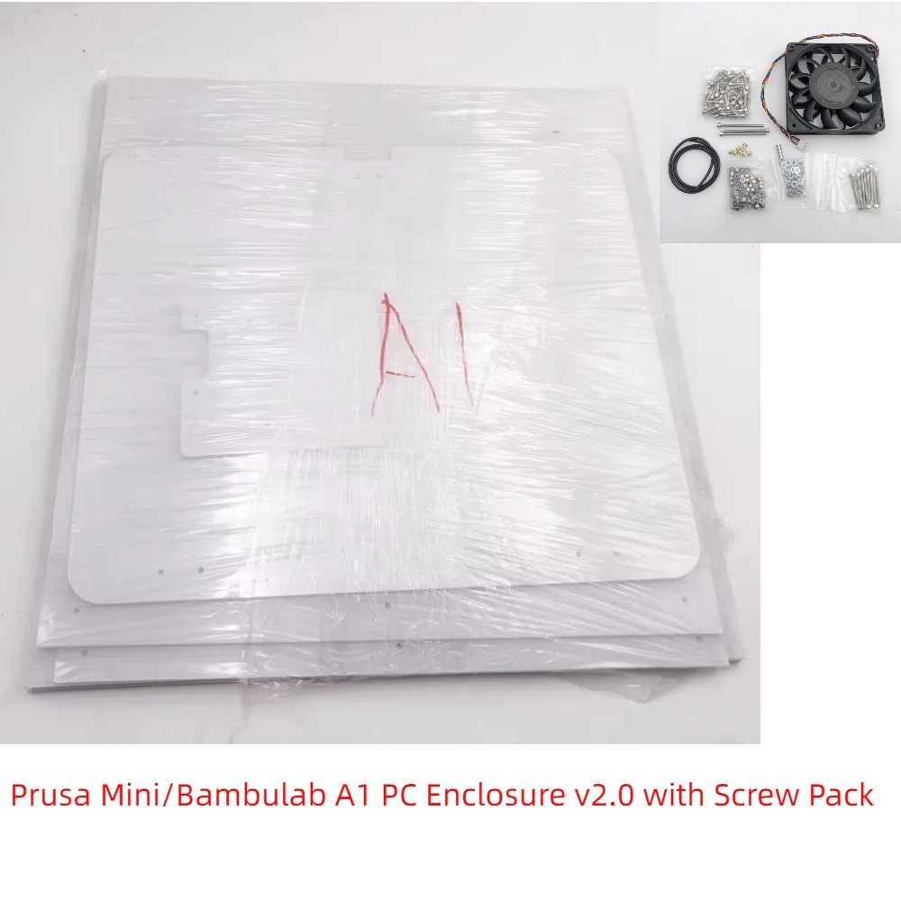 Funssor The Ultimate Prusa Mini/Bambulab A1 PC Enclosure v2.0  Design By Davide 5MM thickness