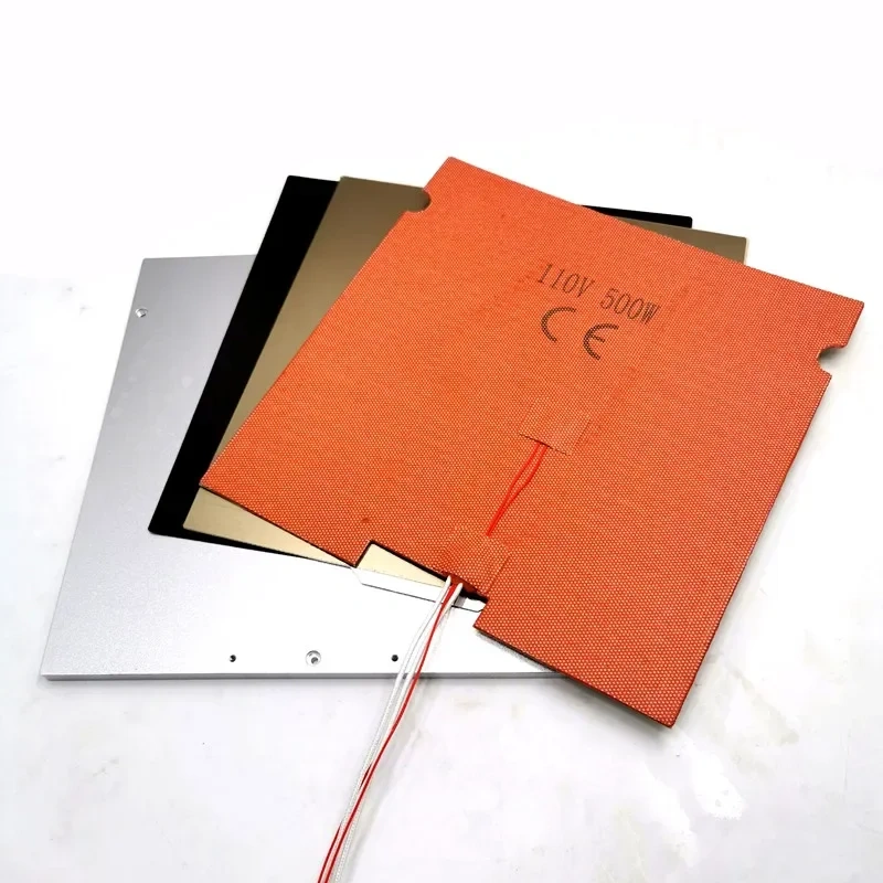 Funssor  VoronTrident 3D Printer 3 Point Bed Leveling MIC6 Build Plate Silicone Heater 8mm Thickness PEI Spring Sheet