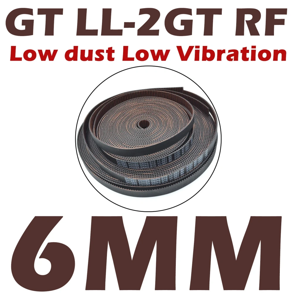 GATES GT LL-2GT RF  GT3 2MGT Open Synchronous Timing belt width 6/9mm Rubber Low dust low vibration VORON 3D printer