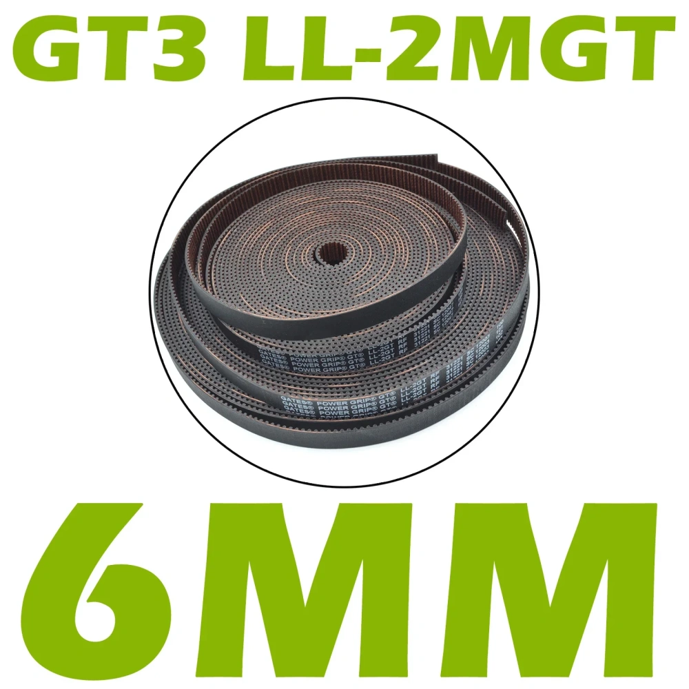 GATES GT LL-2GT RF  GT3 2MGT Open Synchronous Timing belt width 6/9mm Rubber Low dust low vibration VORON 3D printer