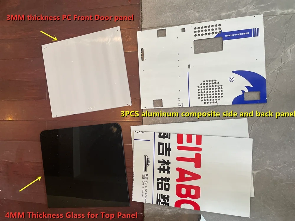Bambu Lab P1P 3D printer PC enclosure Box set PC and Aluminum composite panel glass top panel upgrade kit