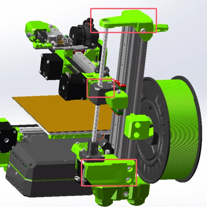Funssor V-minion Alpha 3D PrinterAluminum CNC Z Axis Upgrade Kit Z Cap Z Decoupler Mount Z Motor Cage