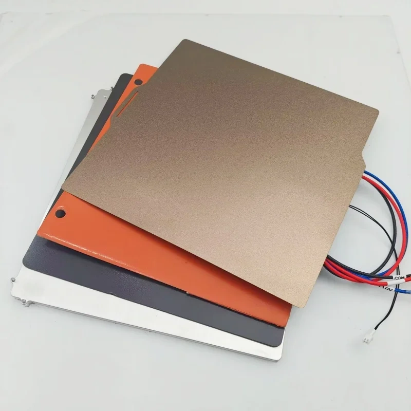 Funssor 1pc Bambulab P1P/X1C 3D Printer 8mm Aluminum alloy CNC Heat Bed Build Plate 110/220V Silicone Heater Pad Upgrade Kit
