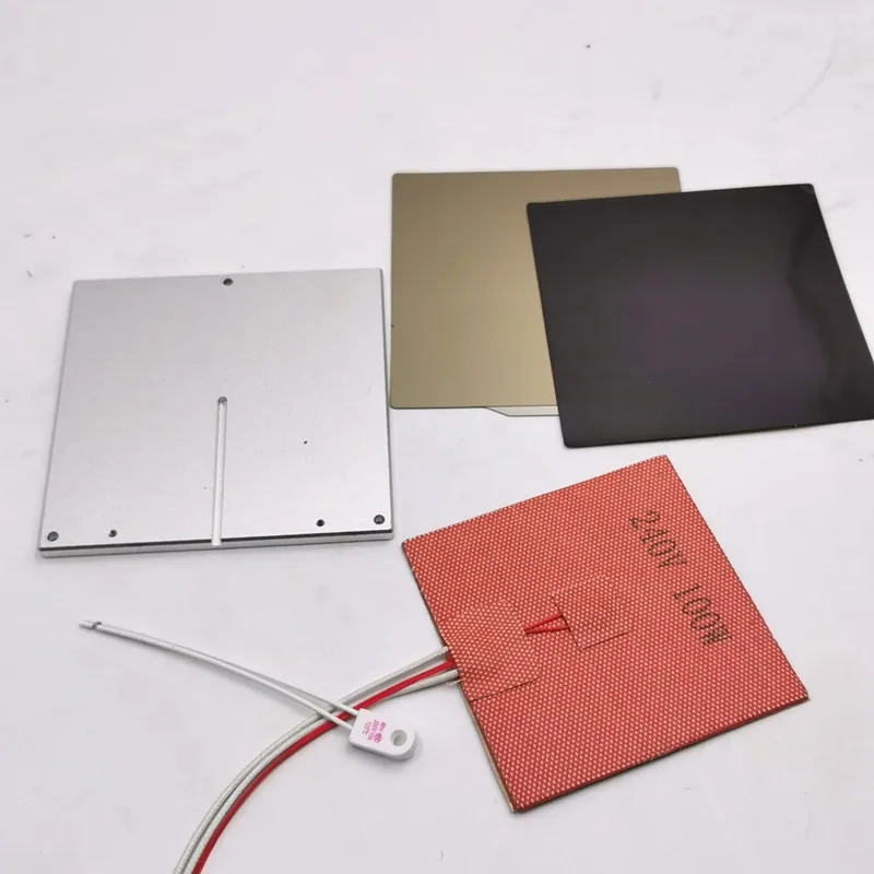 Funssor 1set High Quality Voron0 0.1 3D Printer Heated Bed Build Plate Full Kit Magnet PEI 240/110V 24V 100W Silicone Heater Pad
