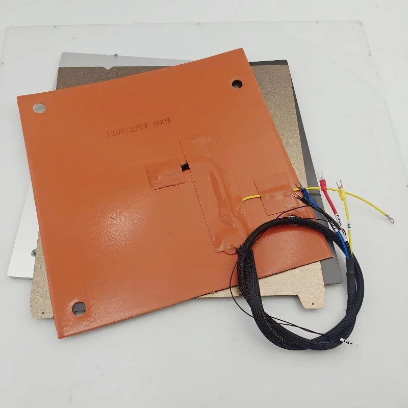 Funssor Creality K1 MAX 8mm CNC cast aluminum ultraflat heated bed build Plate upgrade kit 120/240V 800W silicone heater pad