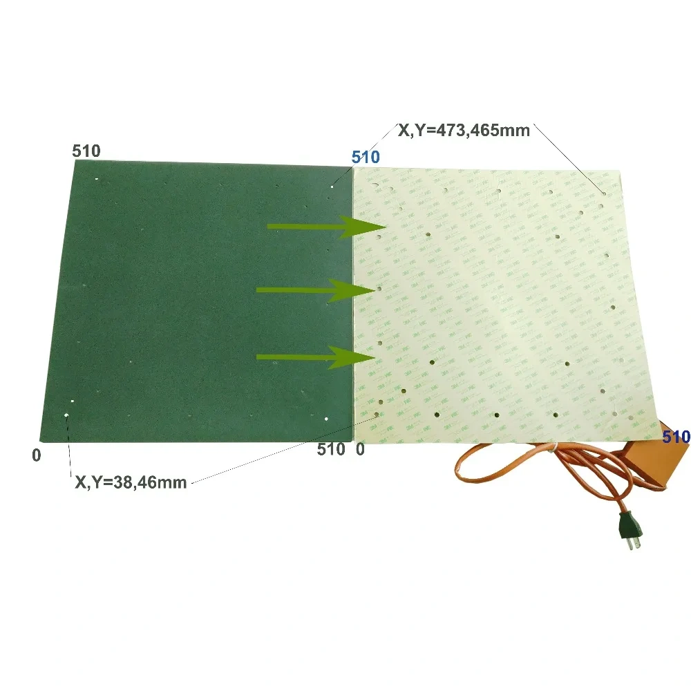1PCS 508X508mm Silicon heated bed pad with digital controller for Creality CR-10S5 series   let heated bed up to 100C