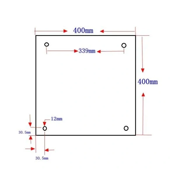 Funssor Creality CR10 S4 Silicone Heater Pad 400 x400mm for CR-10 S4 3D Printer Bed w/Screw Holes 120/220V NTC3950