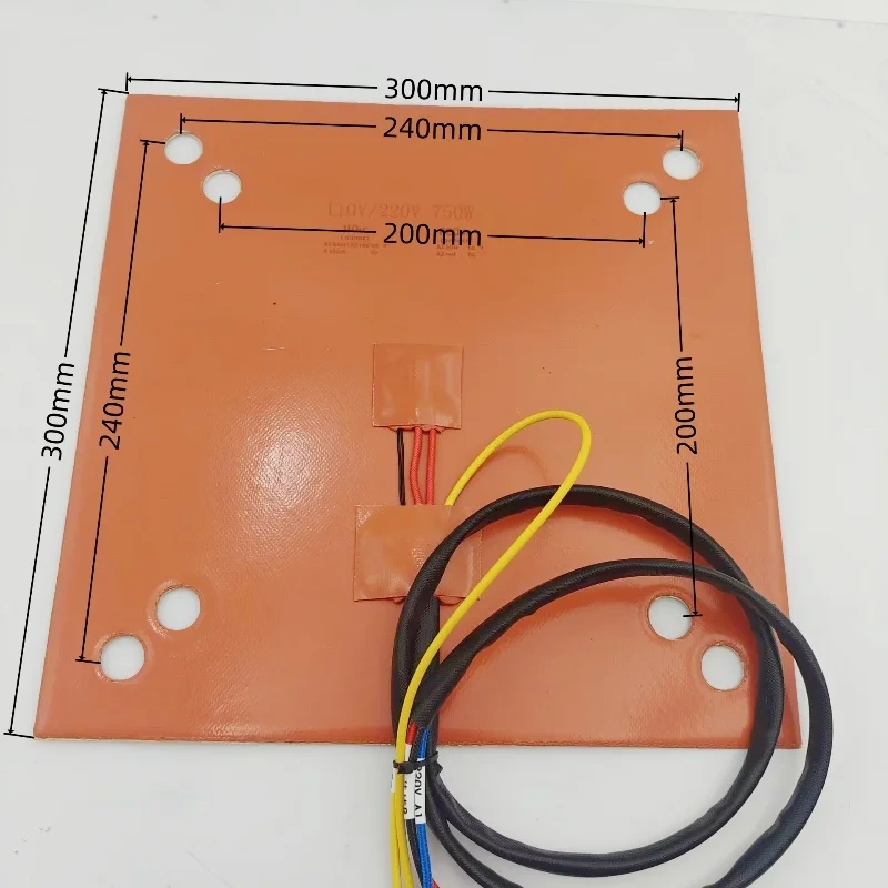 CR-10 Silicone Heater Pad Heated Mat 110/220V 750W 3D Printer Bed NTC3950 100K Thermistor for Sidewinde X1/CR10 3D Printer He
