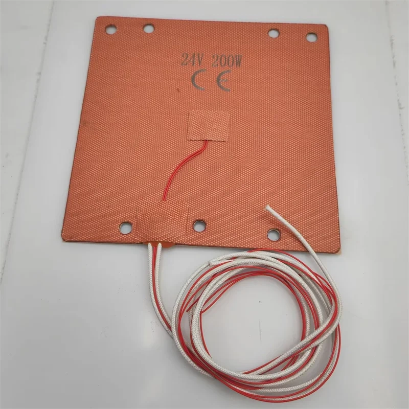 Funssor  Silicone Heater Pad 24V 200W silicone Heatbed with cable for Micron + Plus and Sald Fork 180mm 3D printer