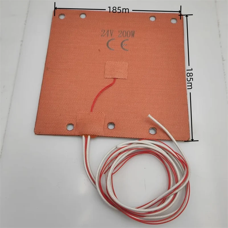 Funssor  Silicone Heater Pad 24V 200W silicone Heatbed with cable for Micron + Plus and Sald Fork 180mm 3D printer