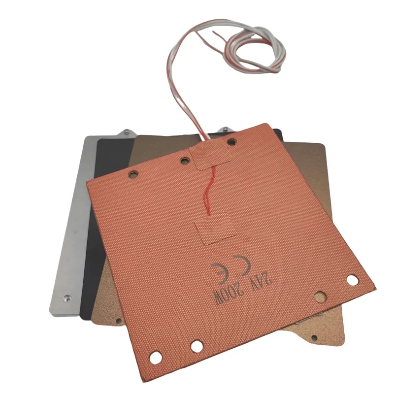 Funssor  Silicone Heater Pad 24V 200W silicone Heatbed with cable for Micron + Plus and Salad Fork 180mm 3D printer