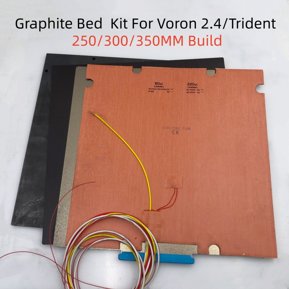 Voron 2.4 Trident  3D printer Graphite Heated Bed 8MM Thickness heated bed upgrade kit 120/240V silicone heater