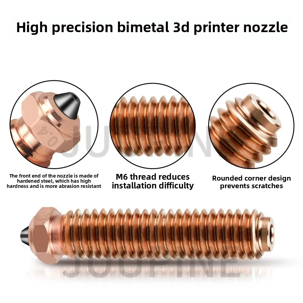 1set ELEGOO OrangeStorm Giga Red Copper Hardened Steel Nozzle kit High Temperature Resistance 550C